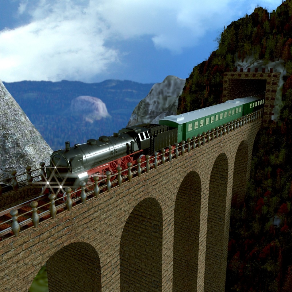 Landscape with train preview image 1